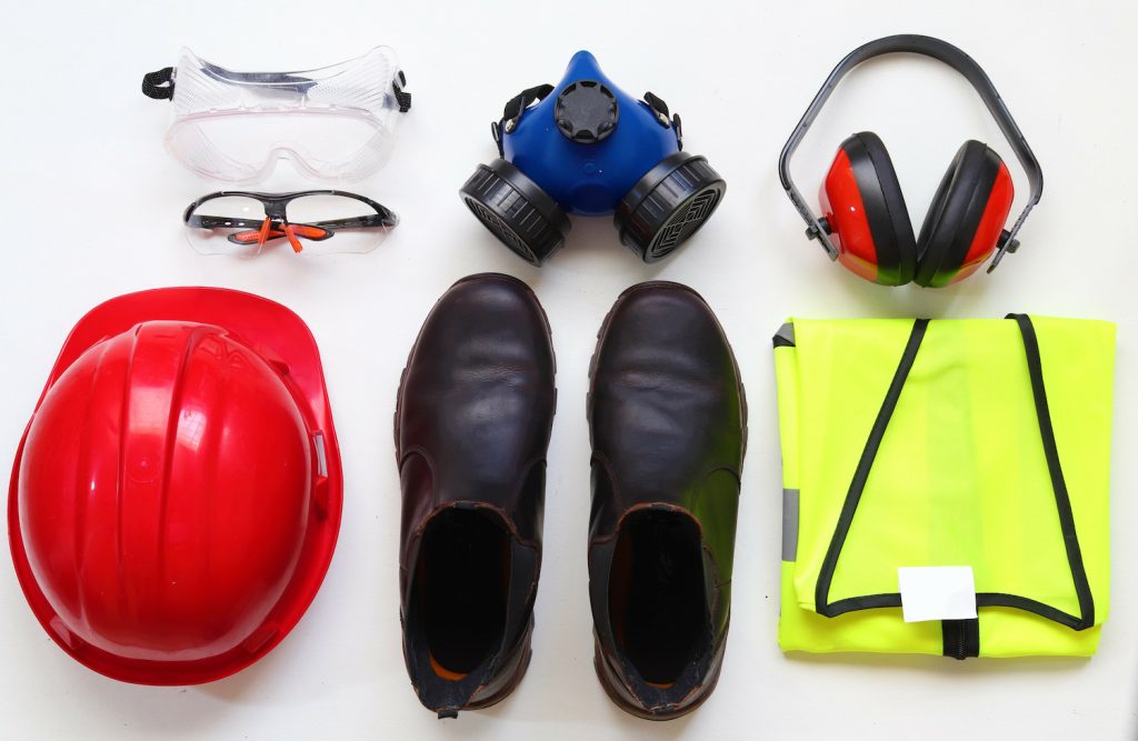 Personal protective equipment in assorted colors.